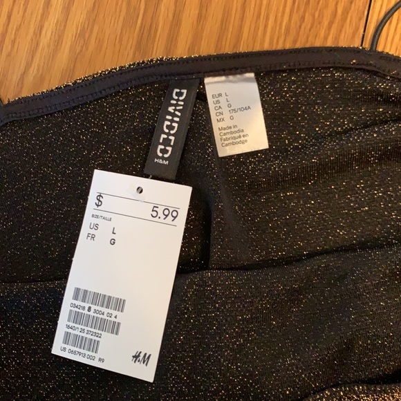 H & M Divided Sparkle Cropped Cami,  juniors L. - Picture 4 of 8